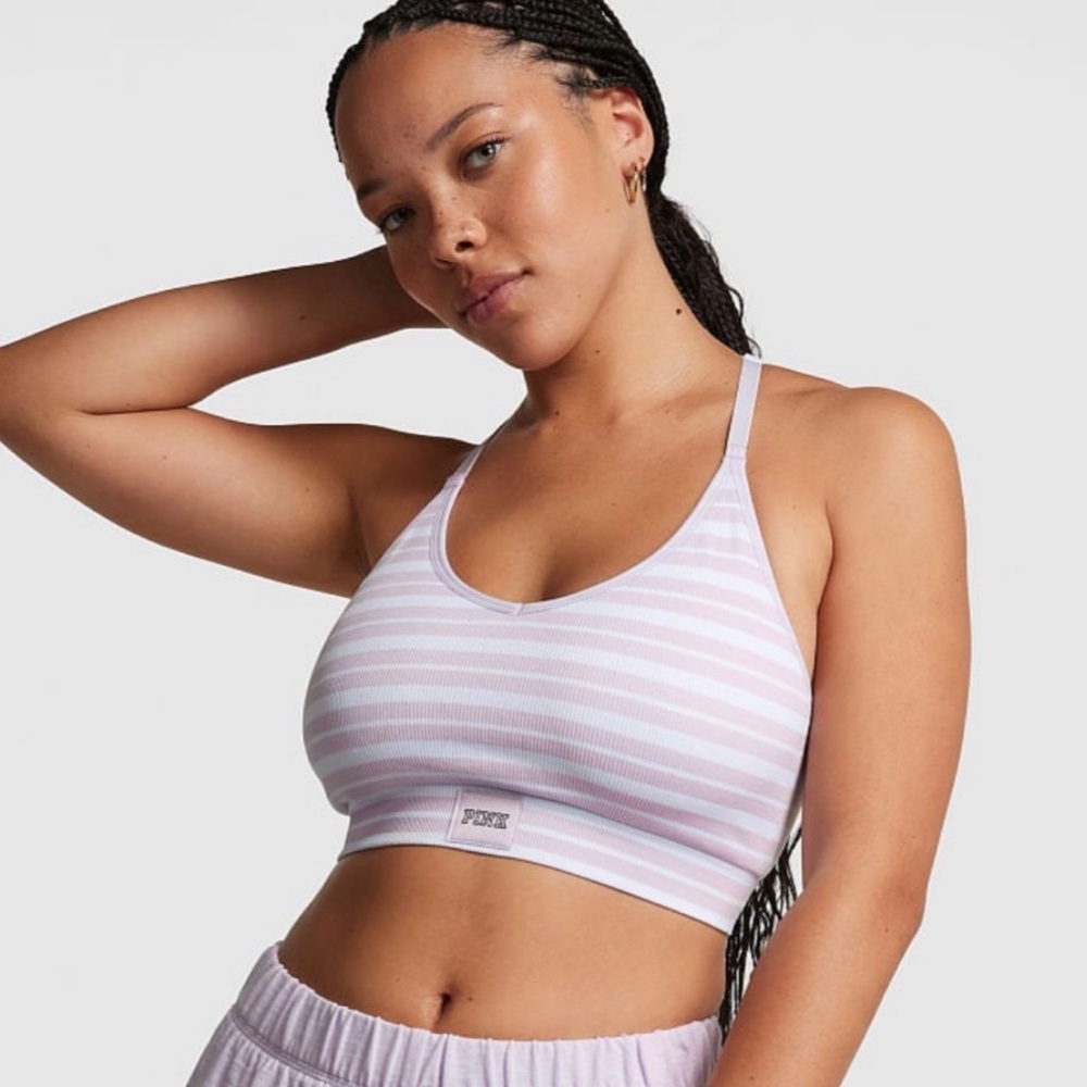 💜VICTORIAS SECRET PINK SEAMLESS RACERBACK BRA SIZE MEDIUM-DD *NWT*💜